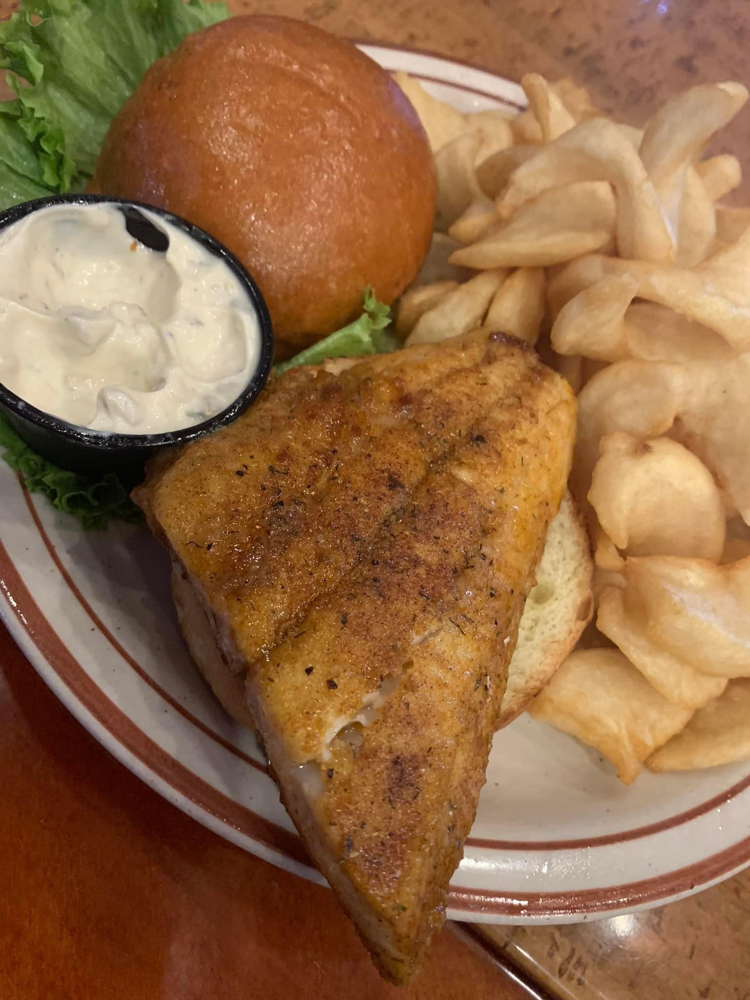 A delicious walleye sandwich
