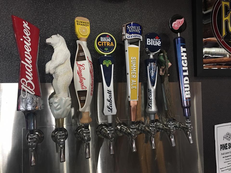 A portion of The Pine Squirrel's tap wall