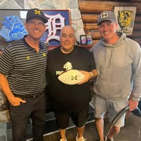 Jim Harbaugh visiting the Pine Squirrel