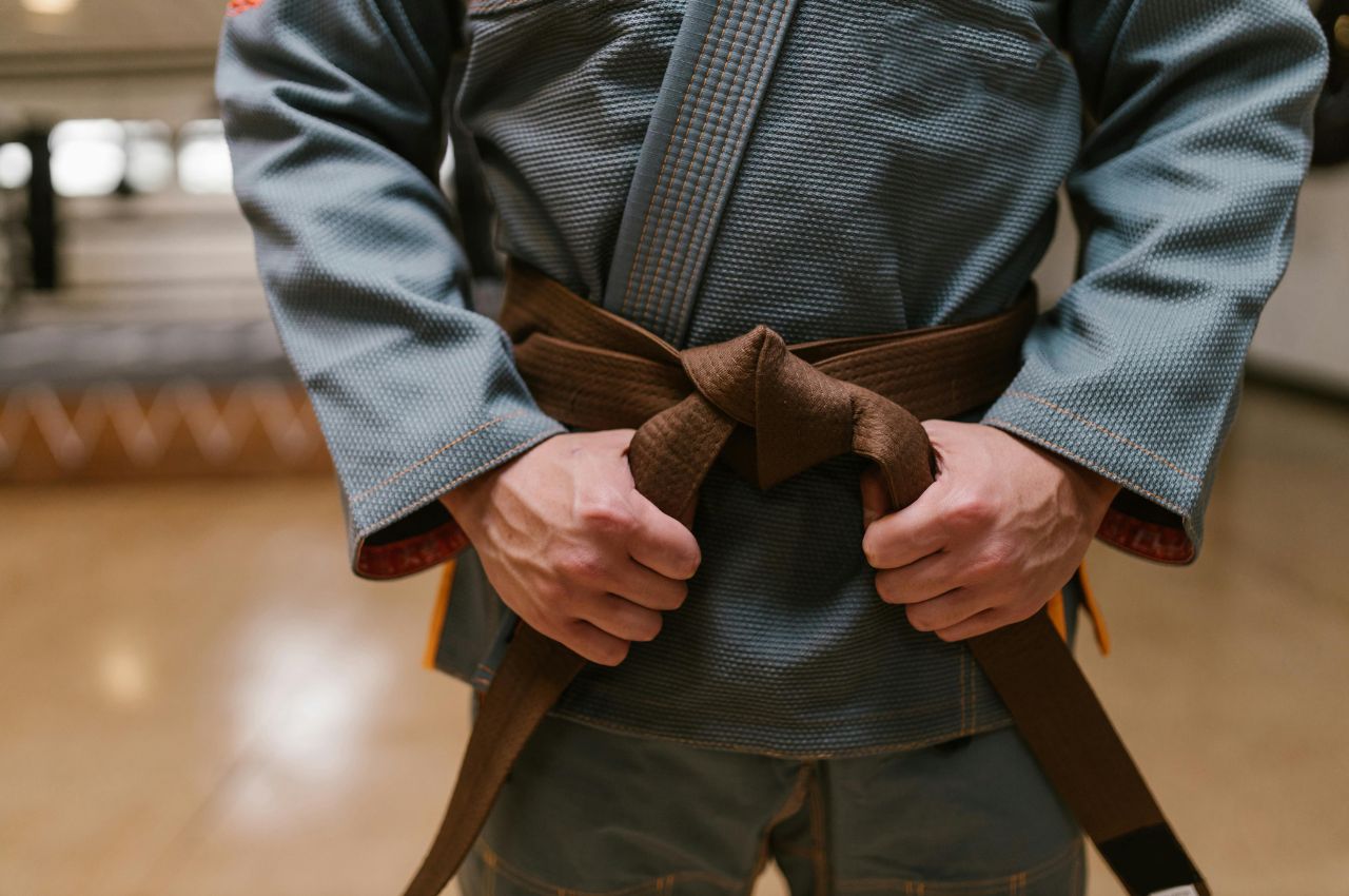 Martial arts instructor with kids