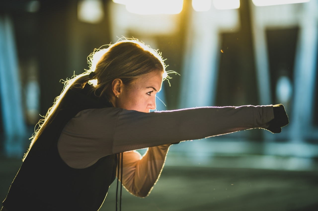 Martial arts instructor with kids