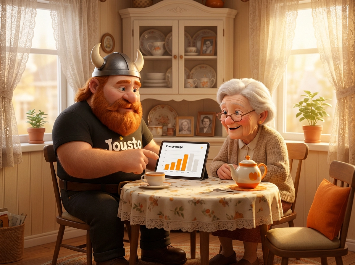 Aarno helping Nana — energy support for elderly