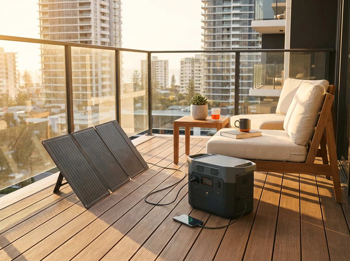 Balcony solar concepts for apartments