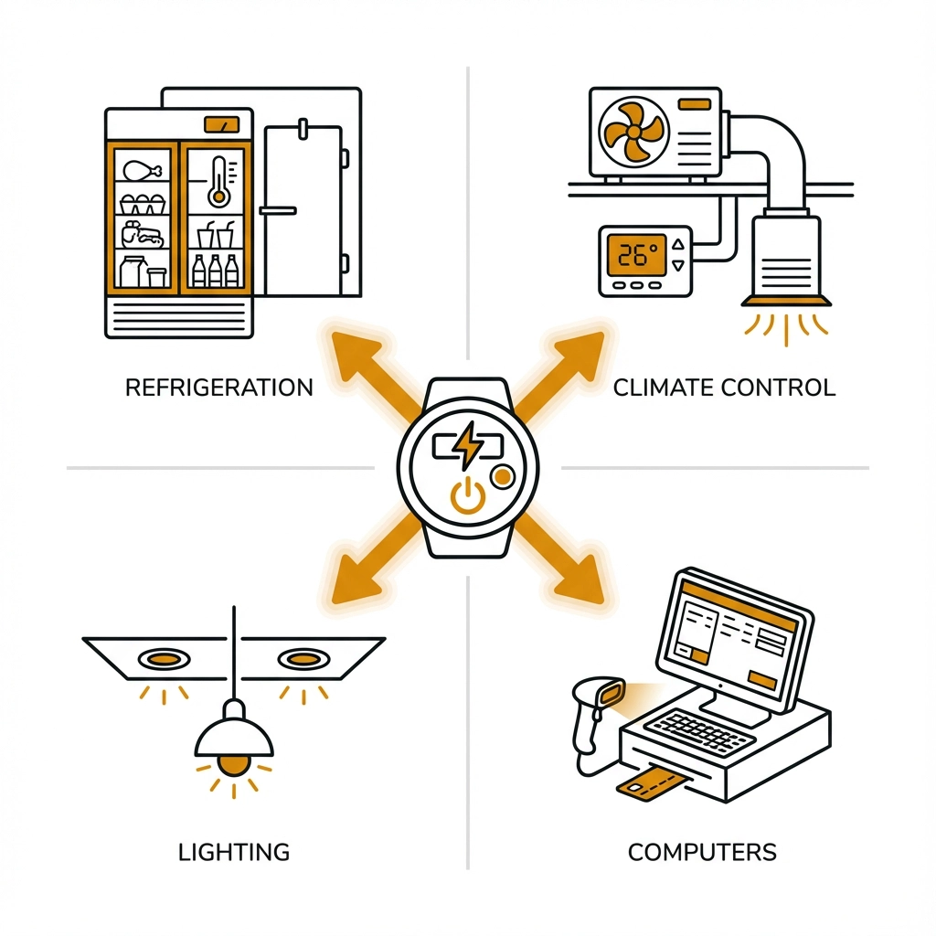 Retail load profile and controllable loads illustration