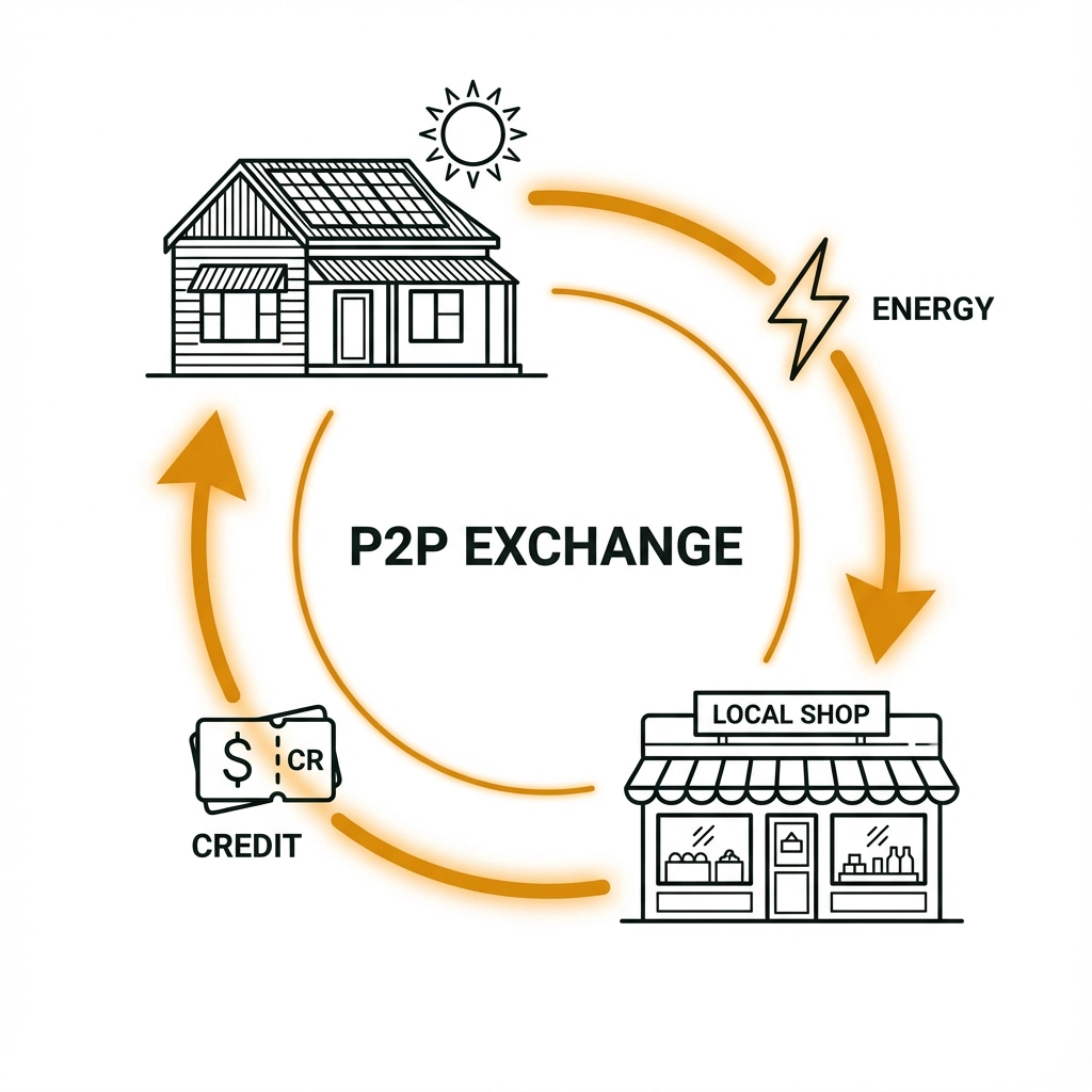 Peer-to-peer exchange illustration