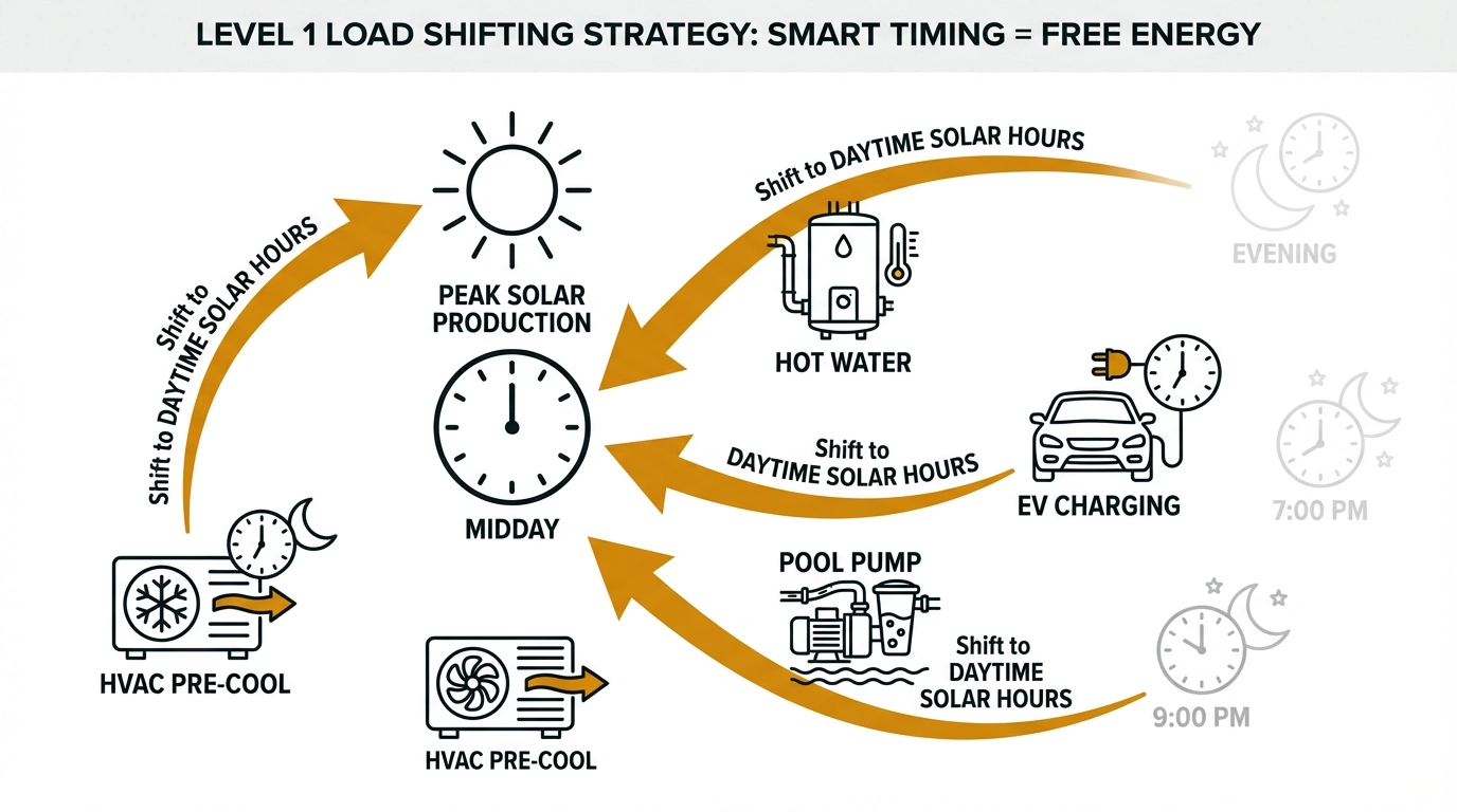Smart timing to use solar first — Level 1 Jousto EMS