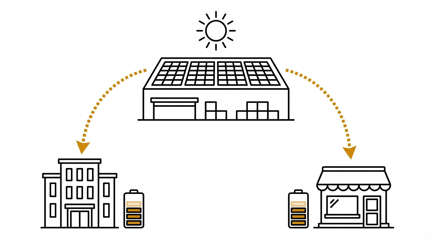 Value export from warehouse to battery-only site