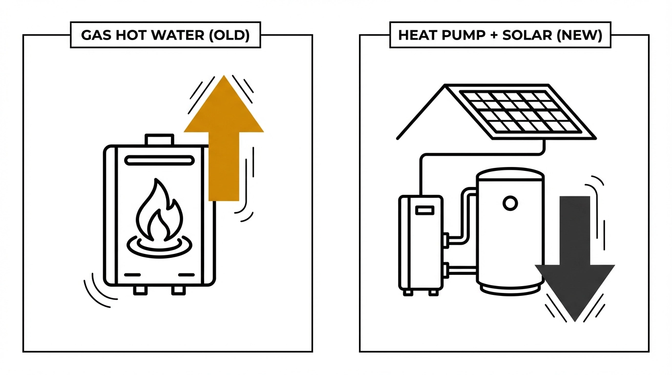 Gas to heat pump upgrade
