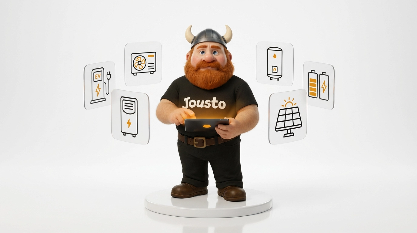 Jousto smart home energy automation hero graphic