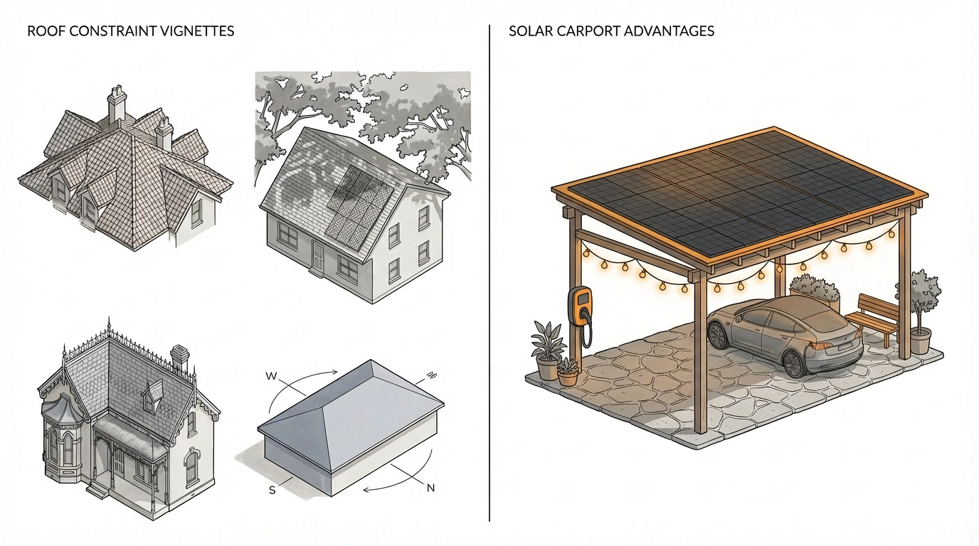 Solar where the roof can't illustration