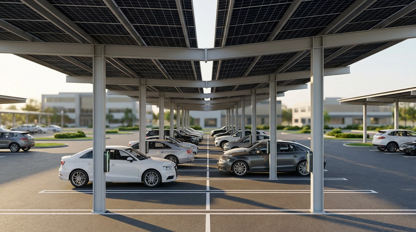 Commercial solar carport