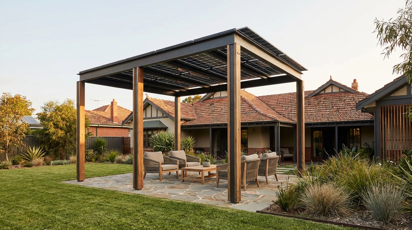 Residential freestanding solar structure
