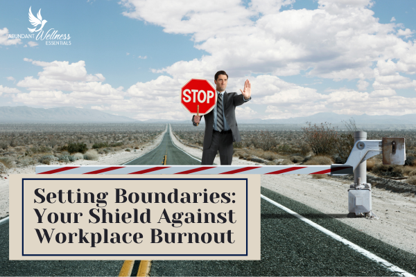 Setting Boundaries with a picture of a man standing on a road with stop sign Setting Boundaries with a picture of a man standing on a road with stop sign