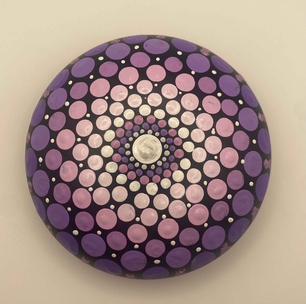 mandala stone with small dots mandala stone with small dots