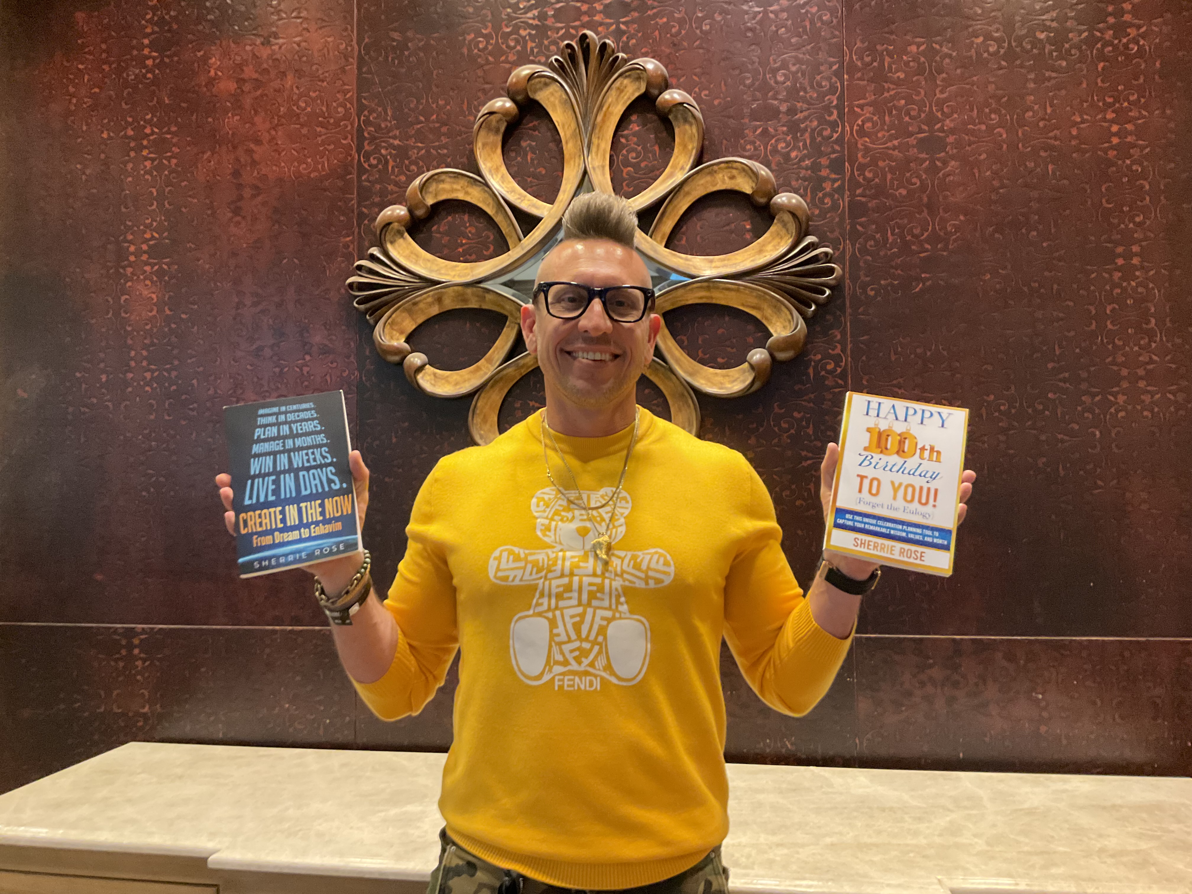 Reader with Sherrie Rose book