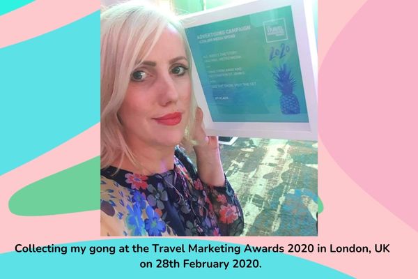 Collecting my gong from the travel marketing awards in the UK Collecting my gong from the travel marketing awards in the UK