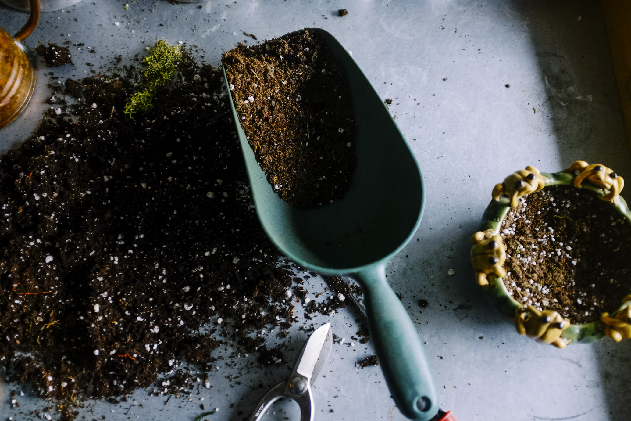 Gardening tools and soil