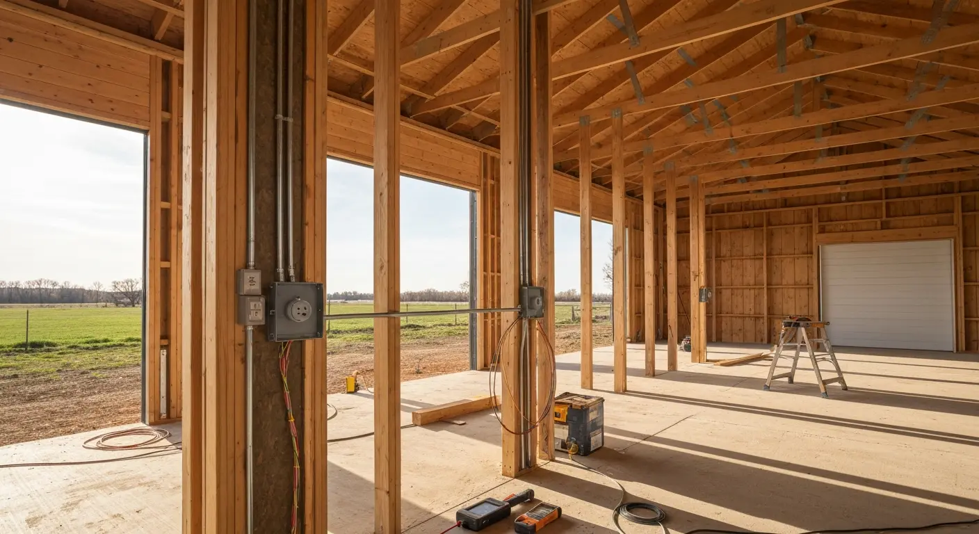 Pole building wiring