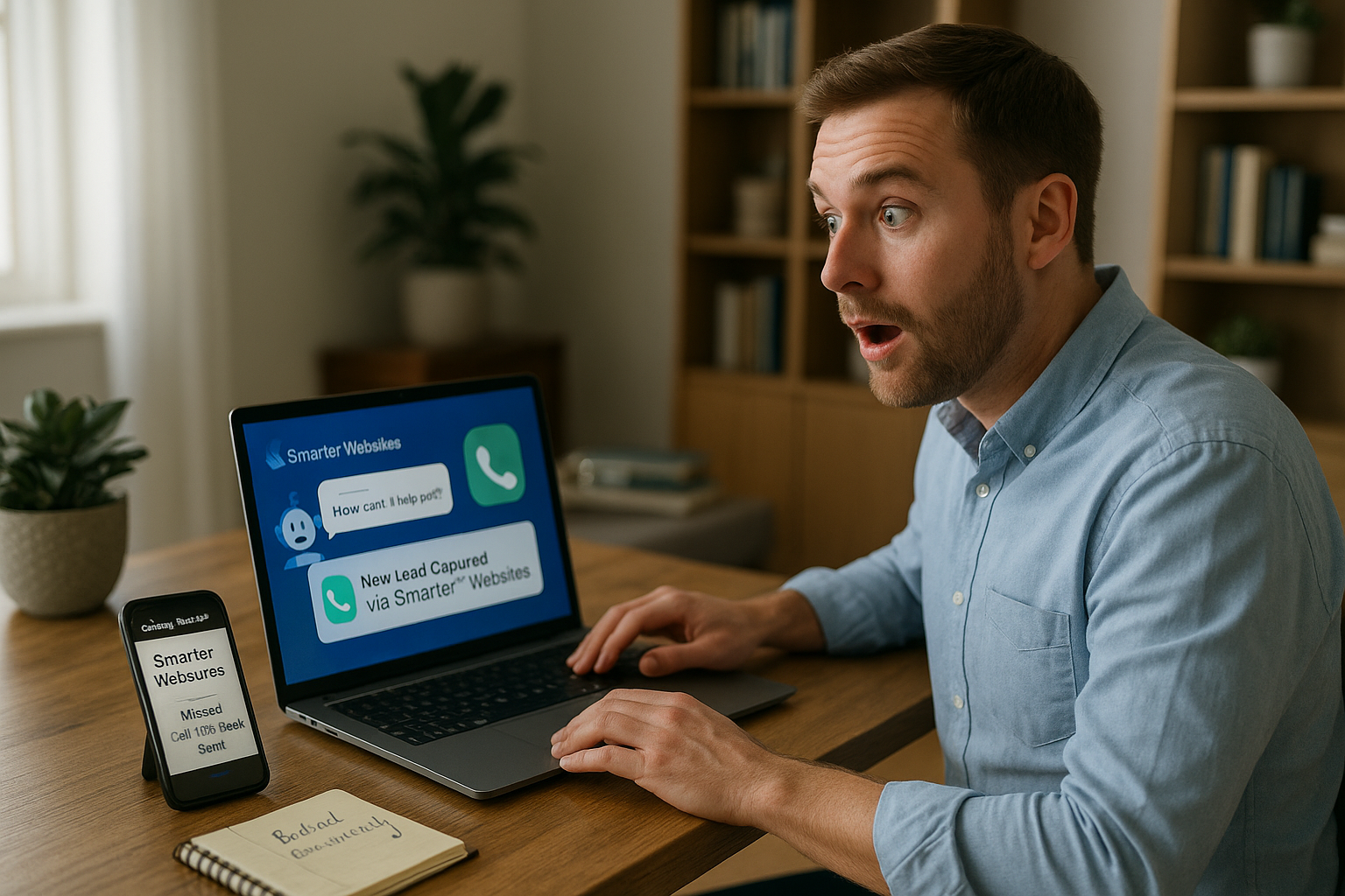 Image of a business owner with a smarter website Image of a business owner with a smarter website