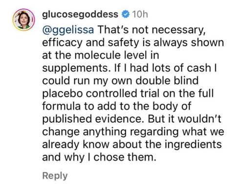 Jessie Inchauspé admitting there is no actual evidence 