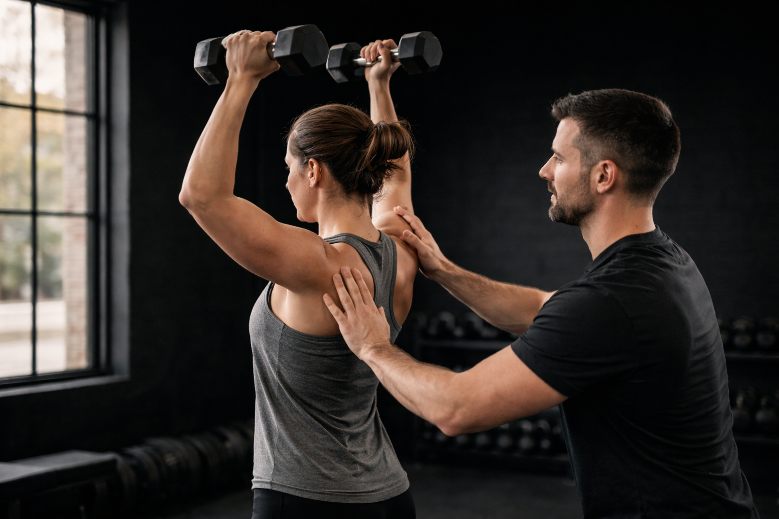 Shoulder Press With Trainer At 4Balance Fitness