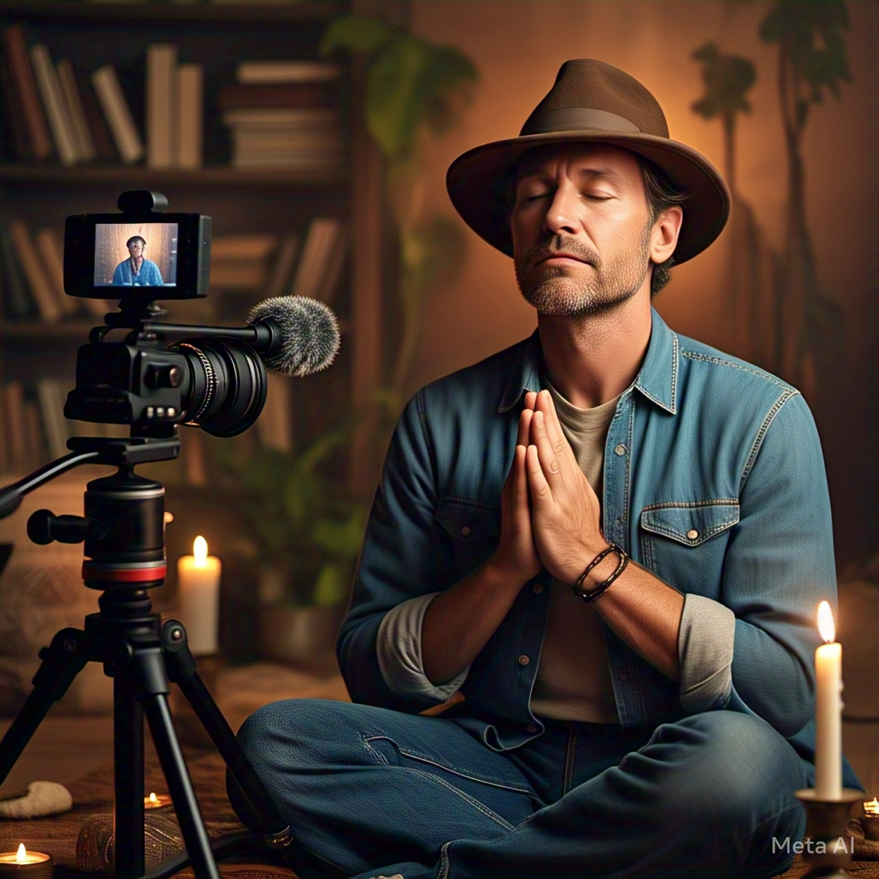 Spiritual man meditating