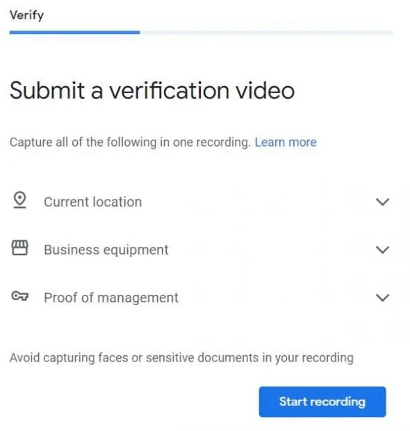 Submit a verification video