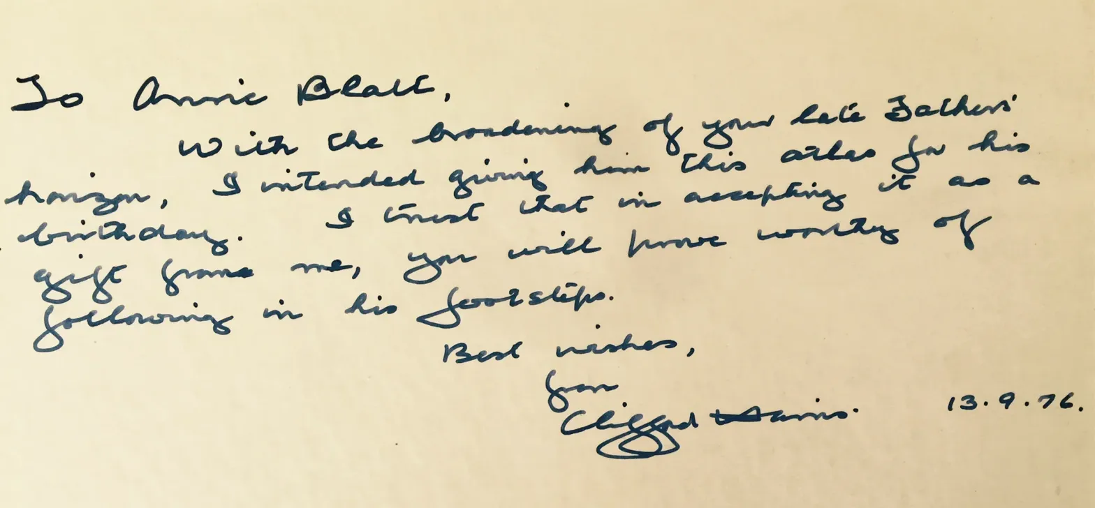 Note from Clifford Harris