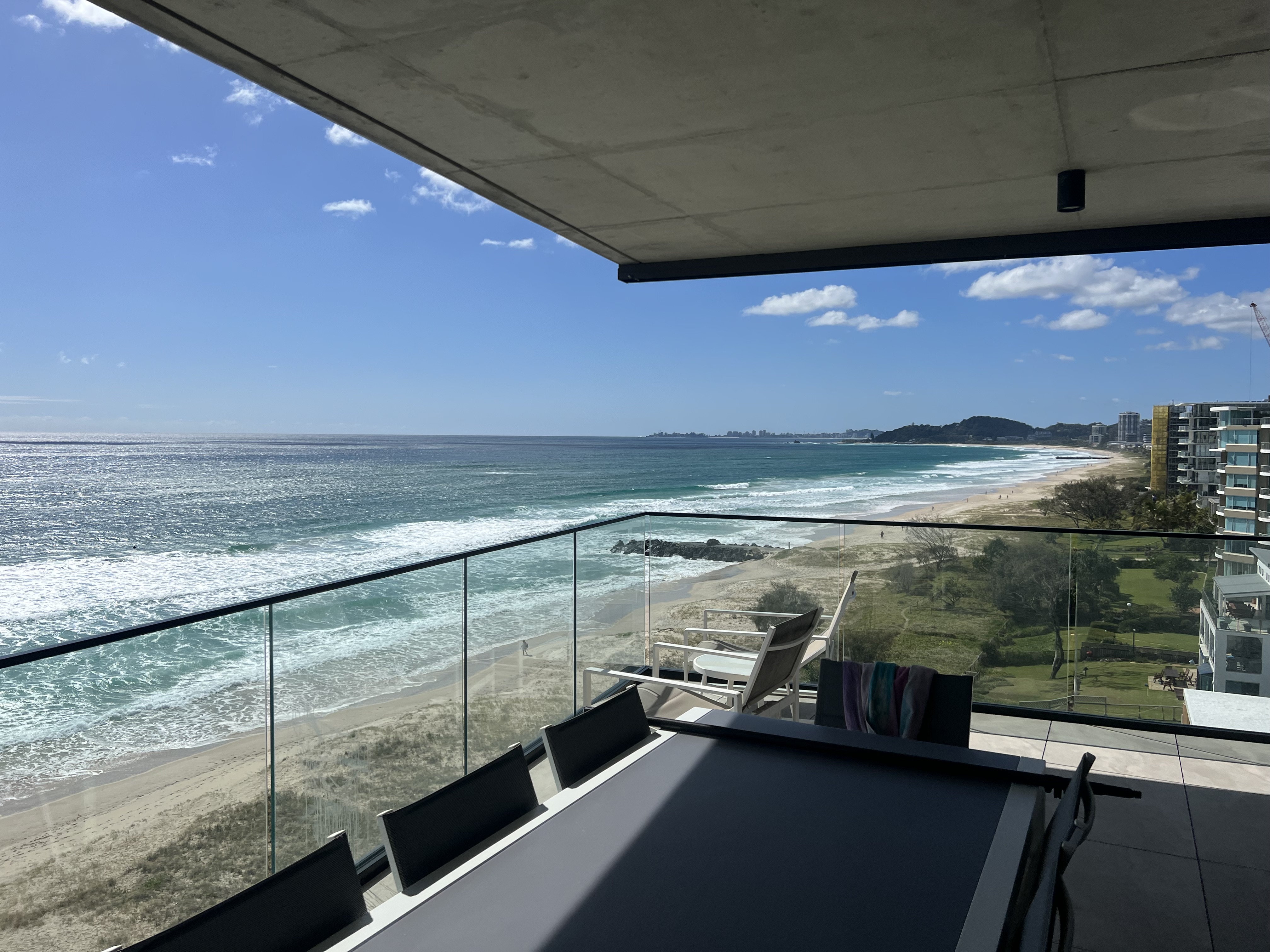 Professionally cleaned windows with clear view of Gold Coast landscape