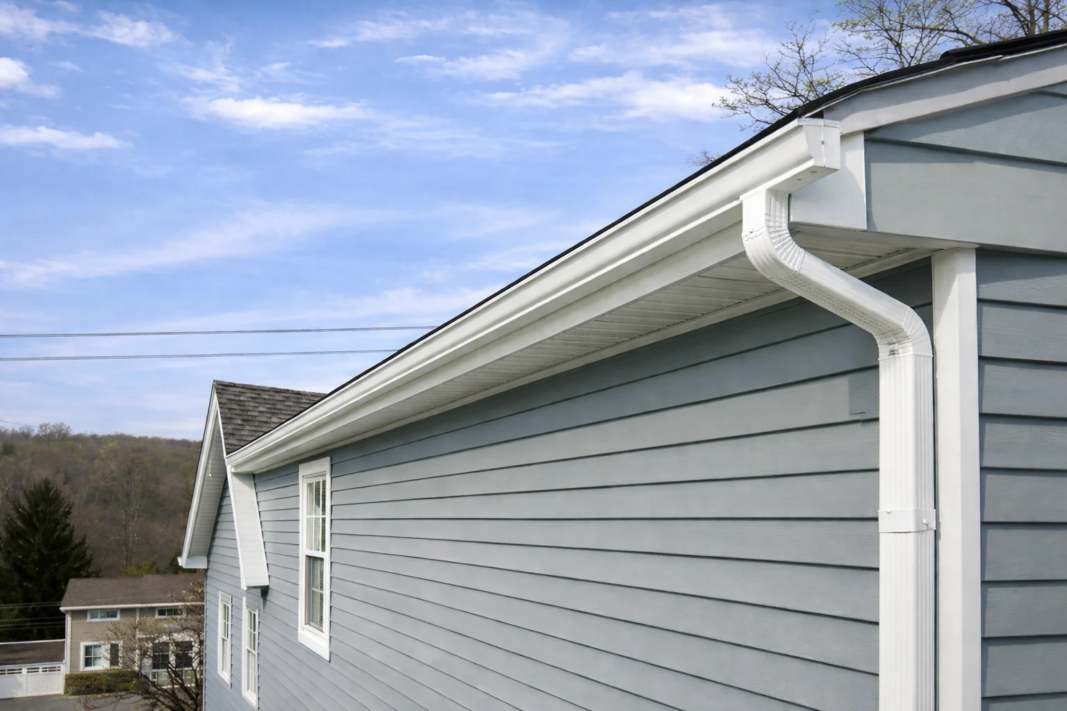 Seamless gutter installation by DiCorcia Enterprises