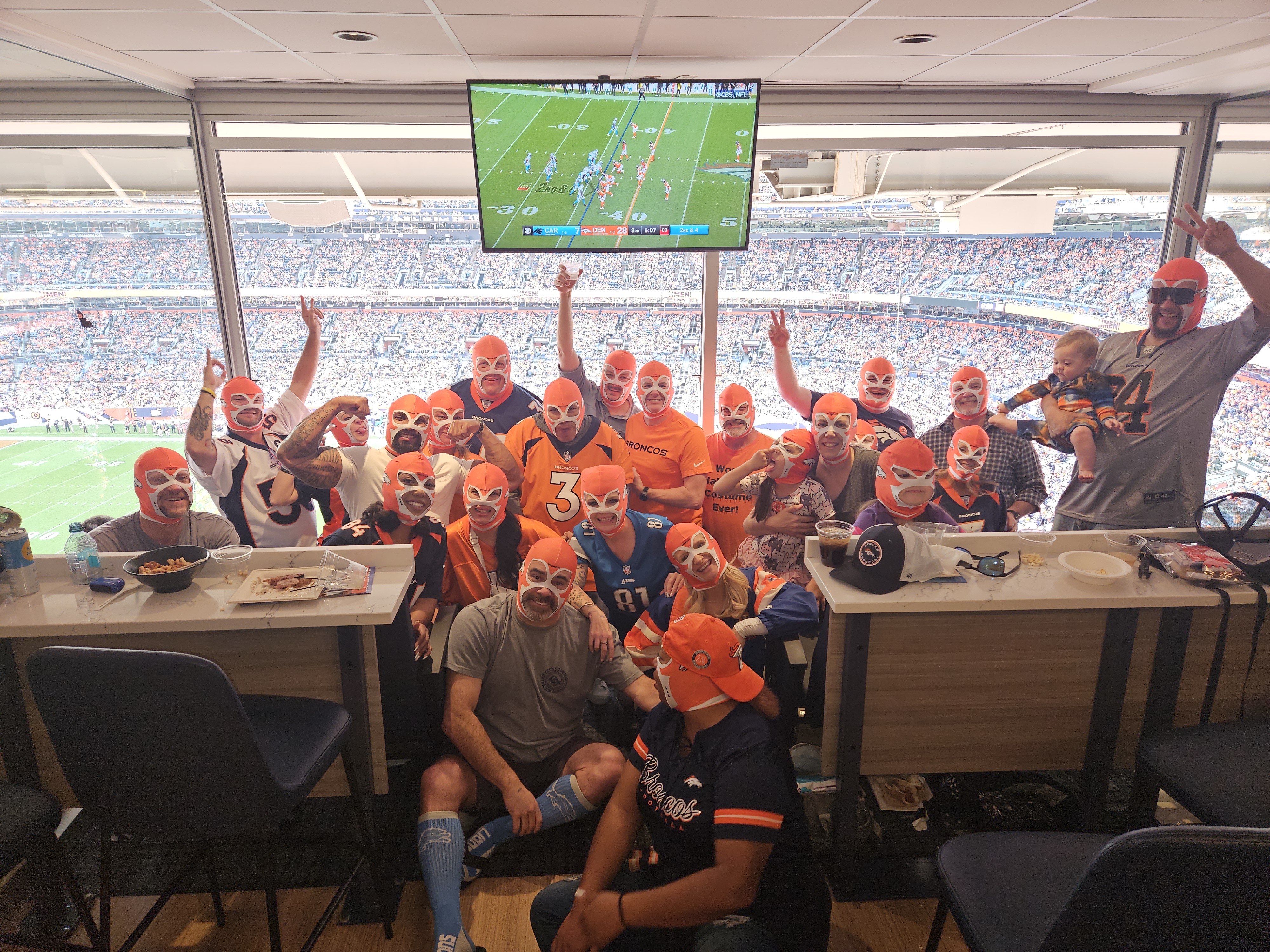 Group photo at the tailgate event