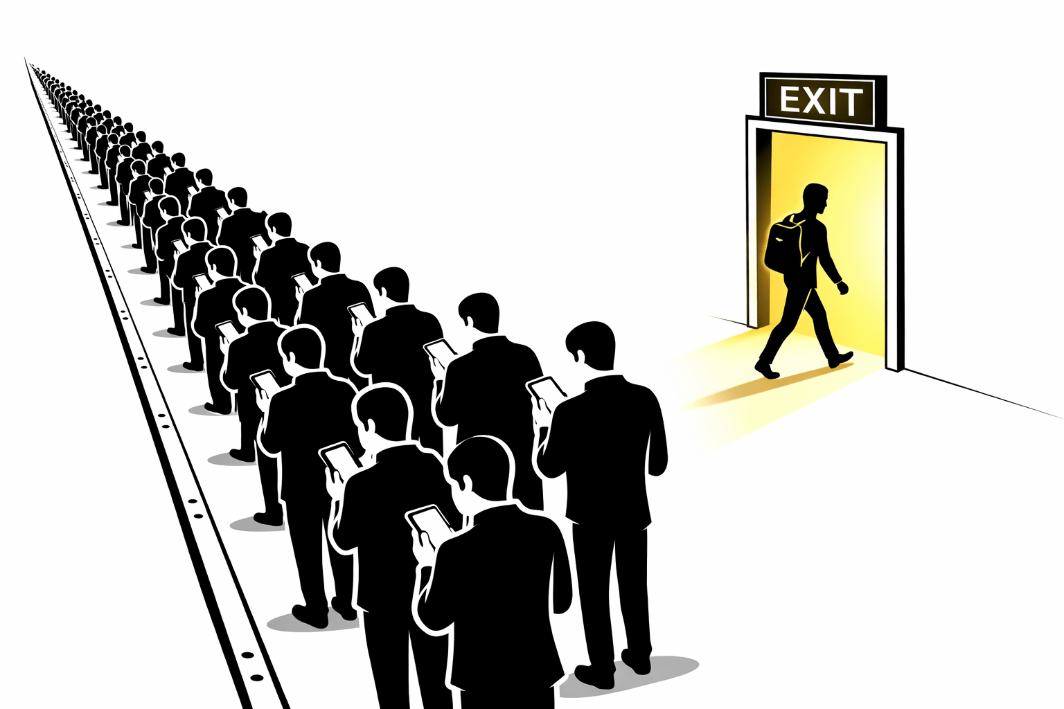 Exit the noise illustration