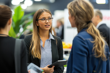 Women networking at an automotive leadership conference, representing professional growth and empowerment. Women networking at an automotive leadership conference, representing professional growth and empowerment.