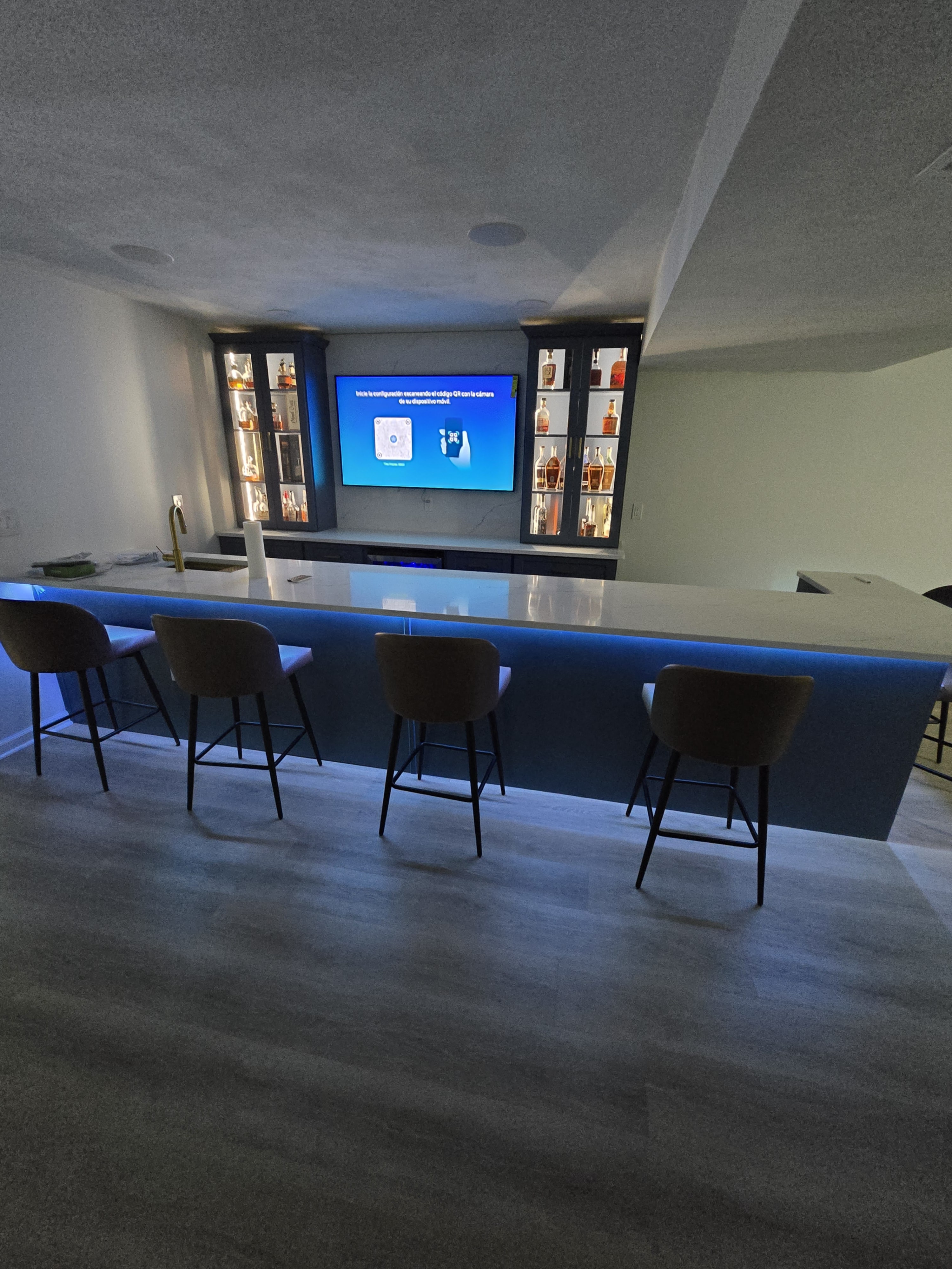 Close-up of trim and door hardware in black finish