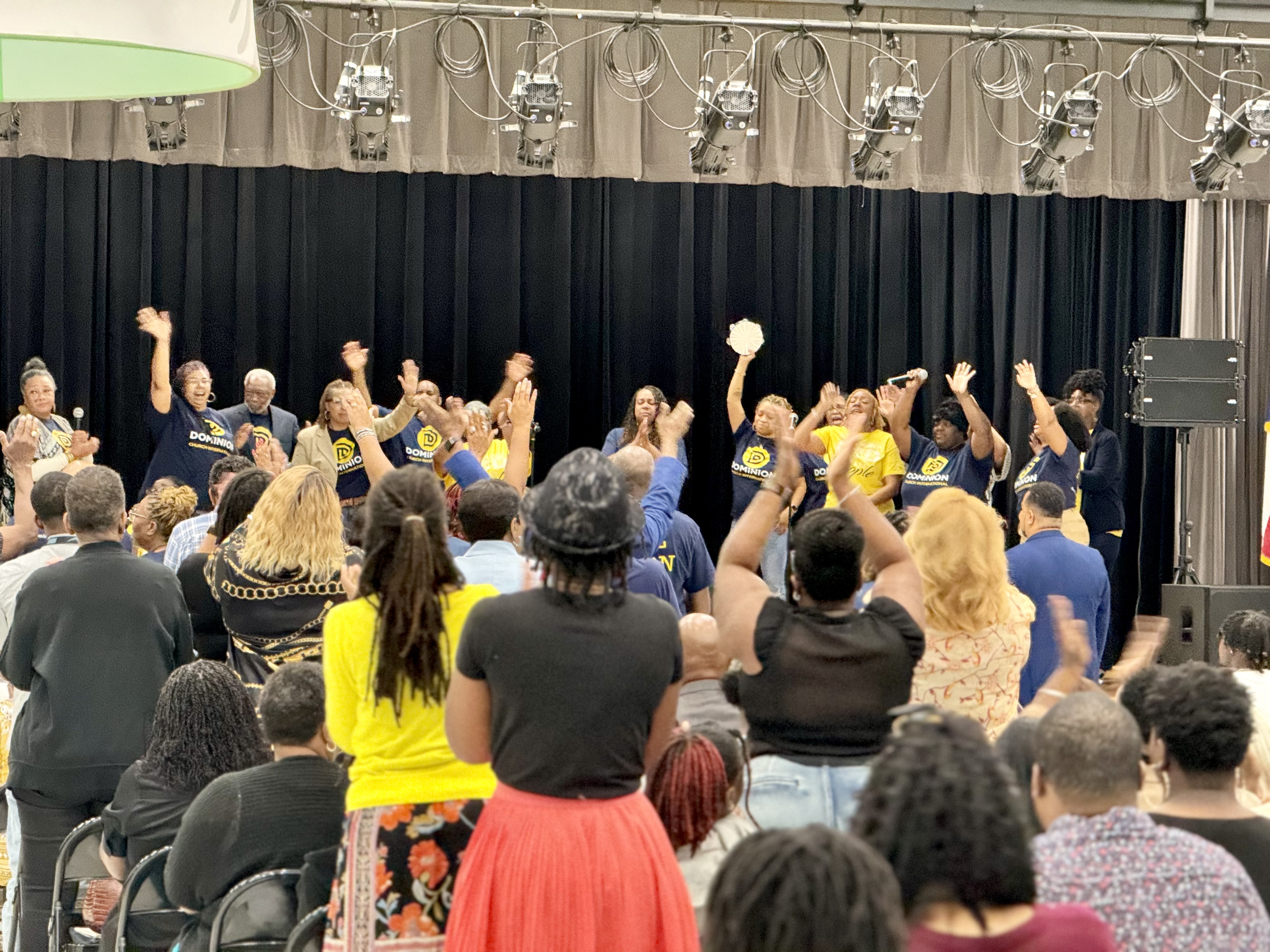 Congregation worshipping