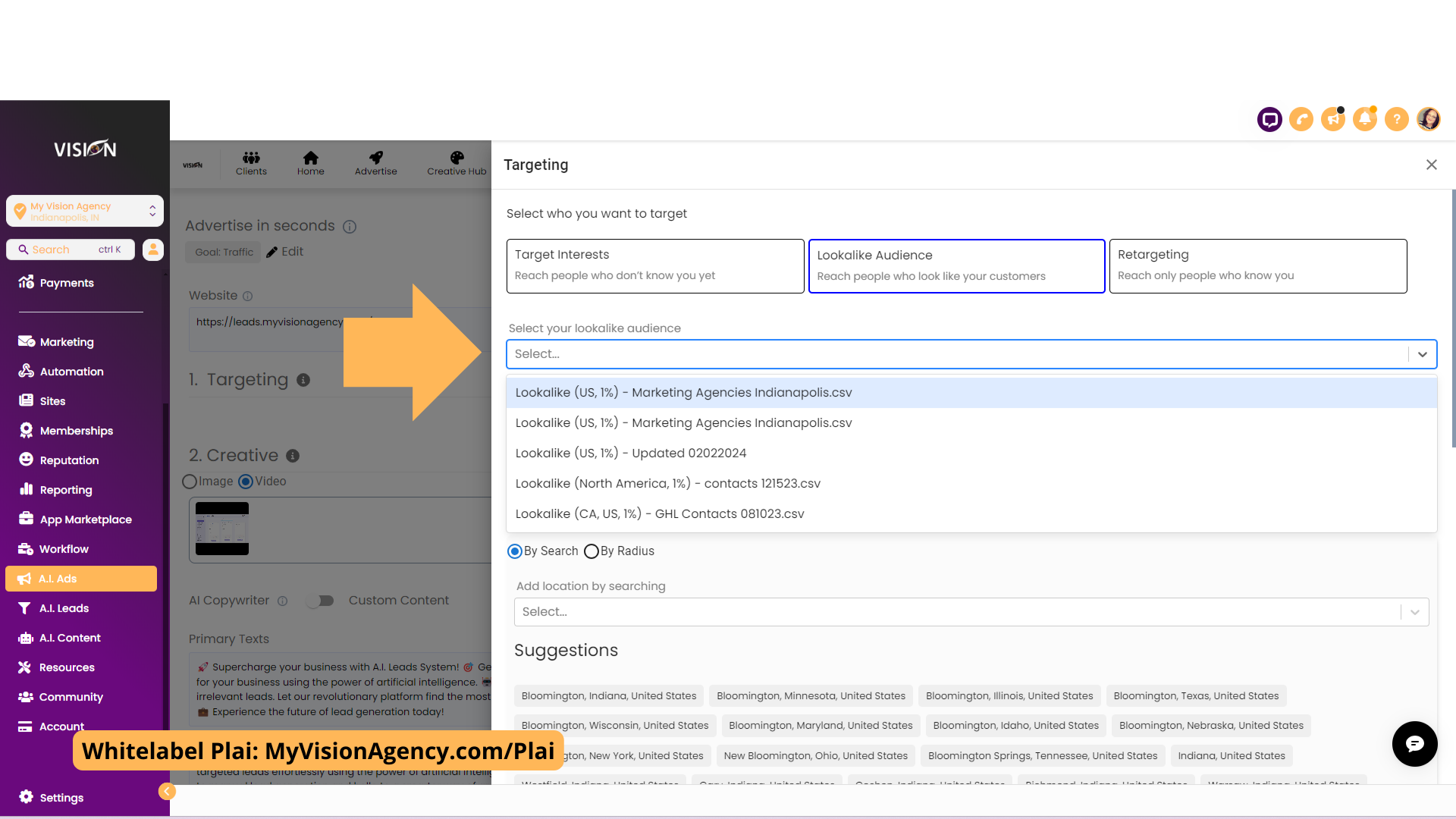 Custom & Lookalike Audiences without a list