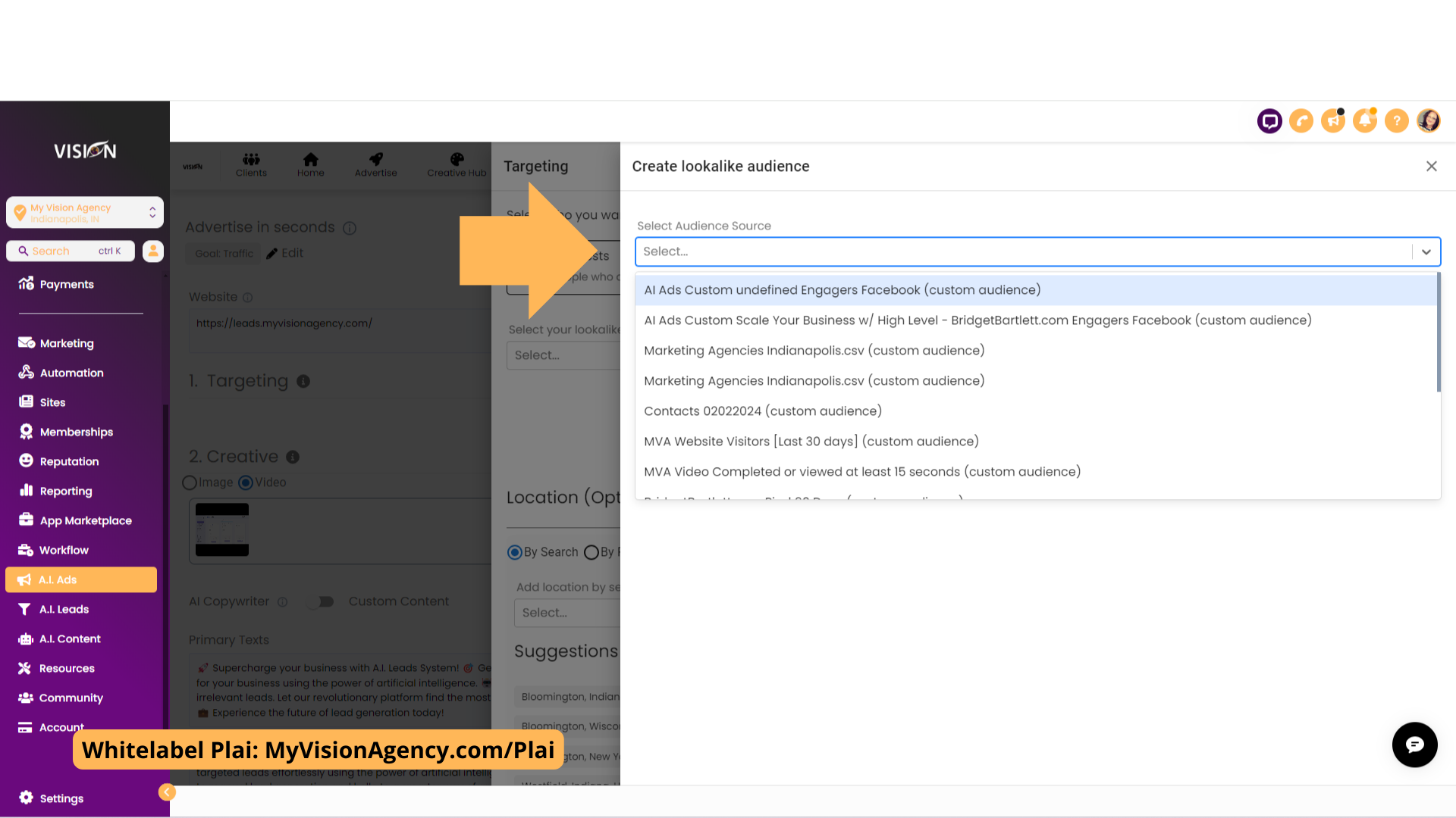 Custom & Lookalike Audiences without a list