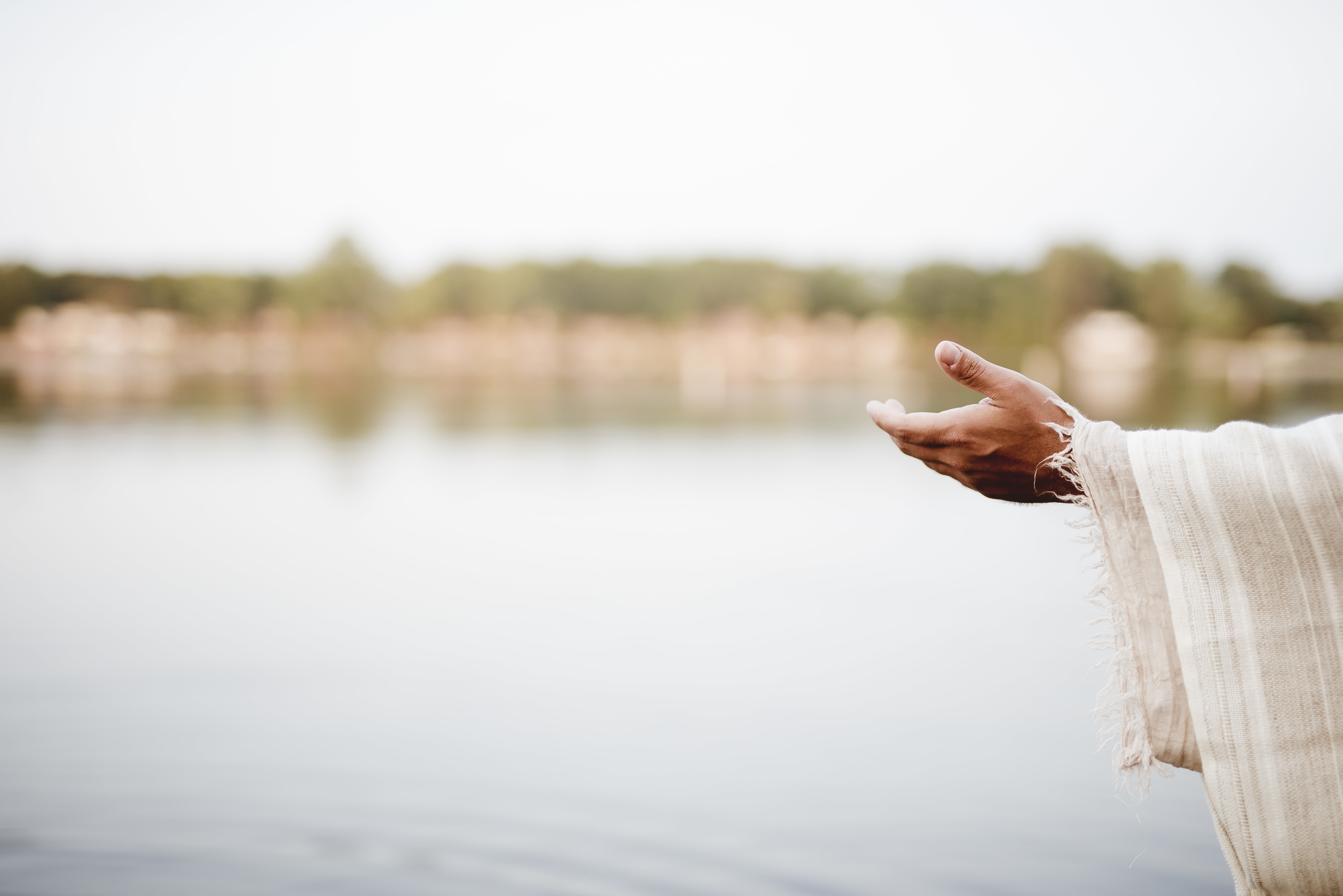 Jesus with hand extended