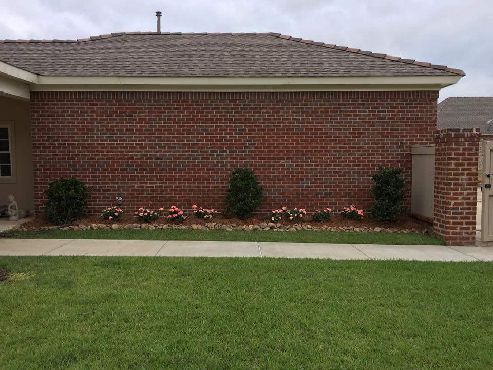 Colorful front yard garden in Ruston, LA