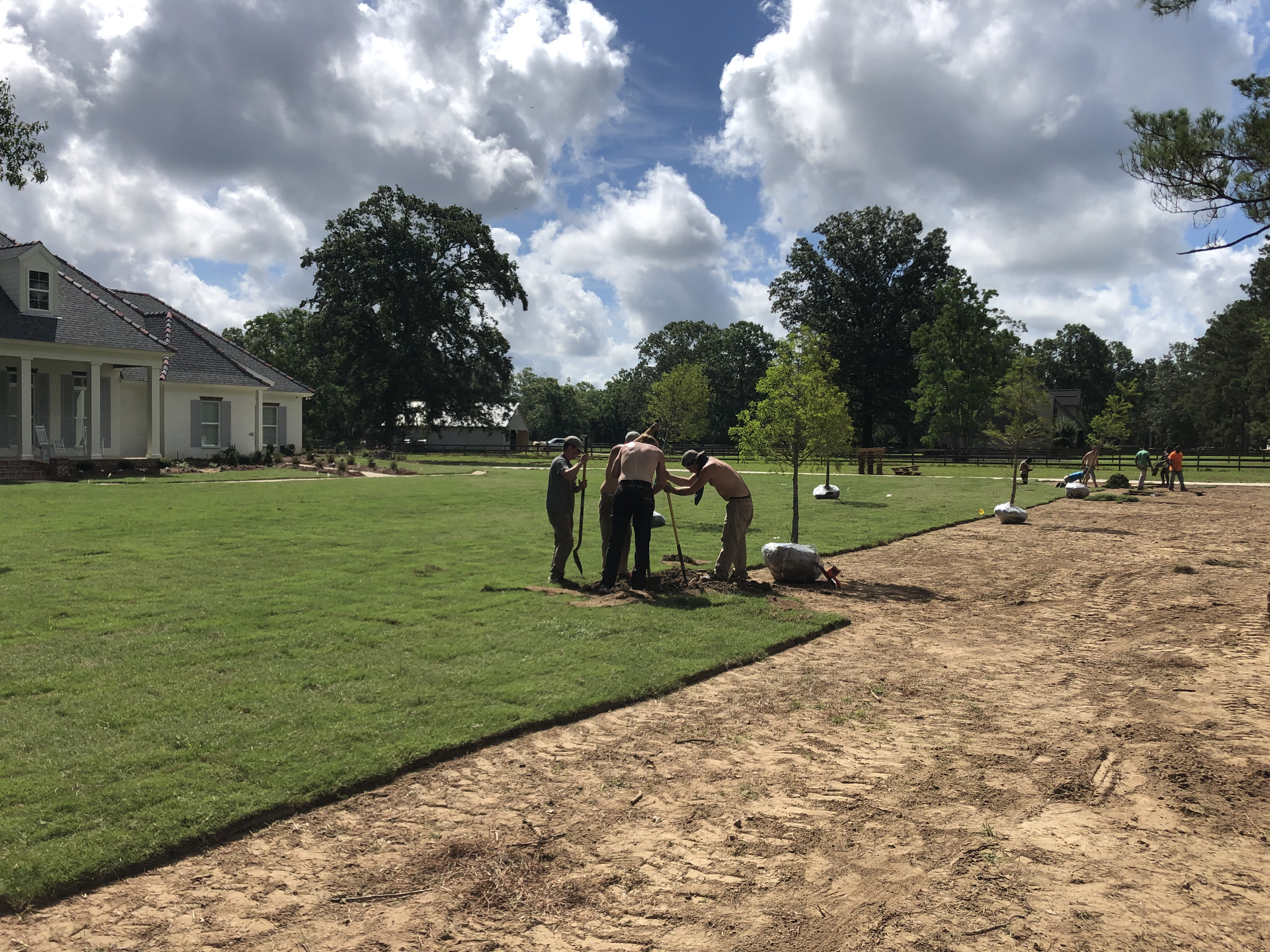 Half way through a sod job in Bernice, LA