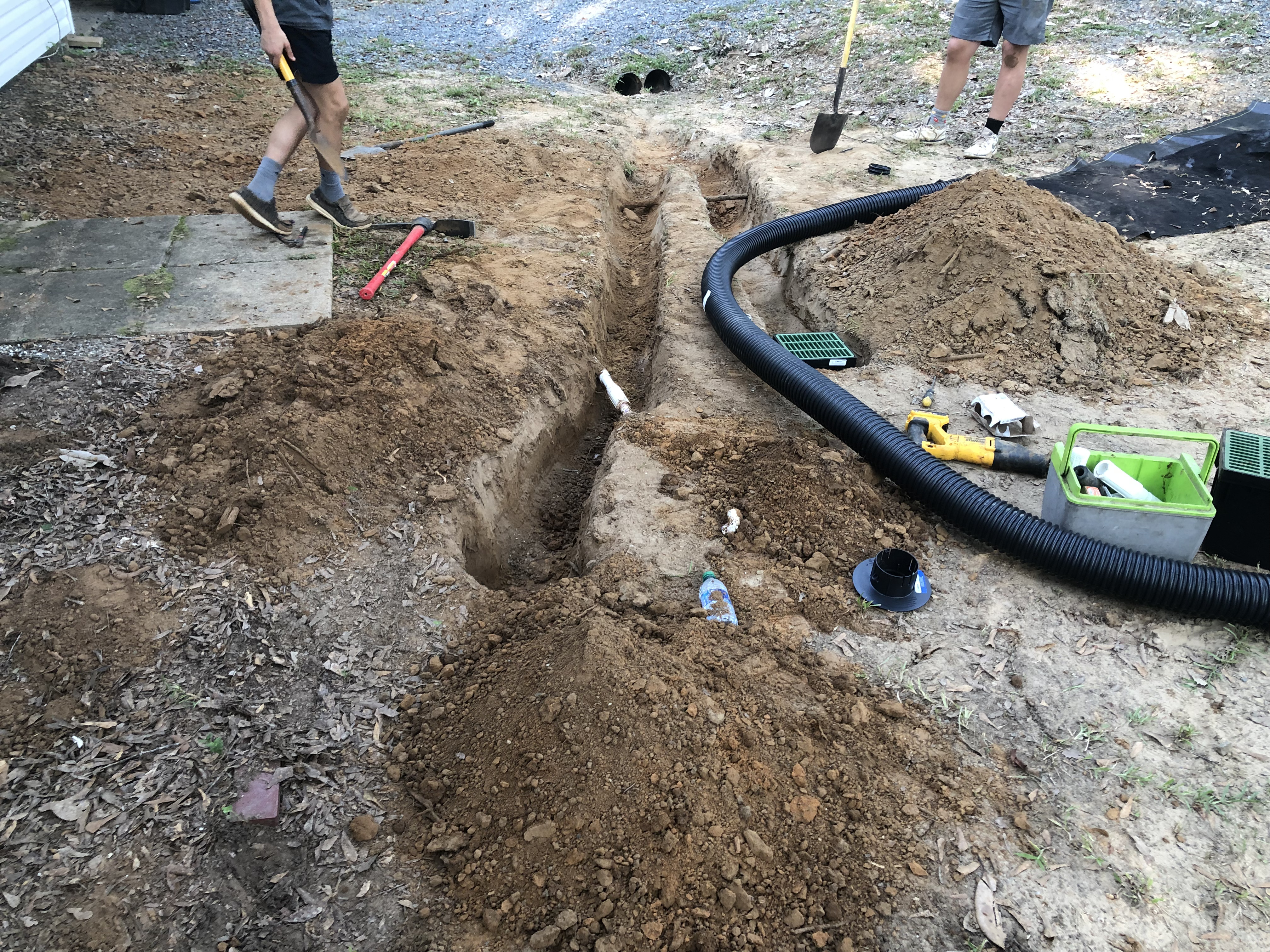 Installing drainage in Ruston LA