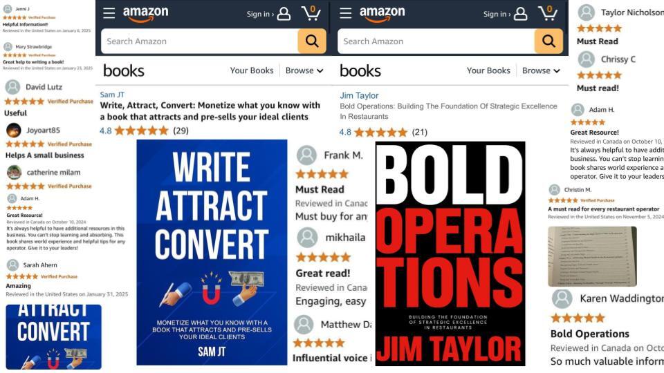 5-star Amazon reviews