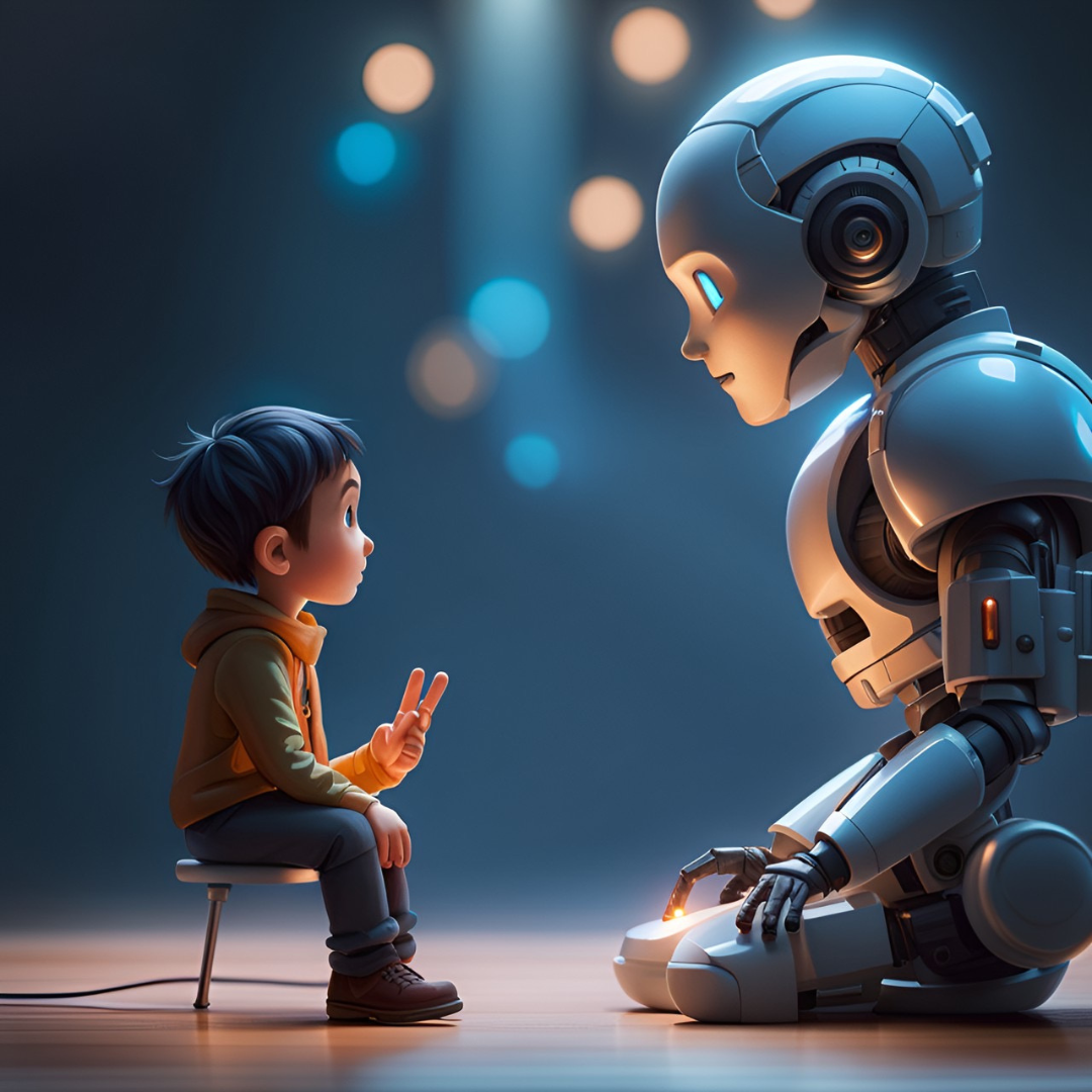 AI Conversing with Human