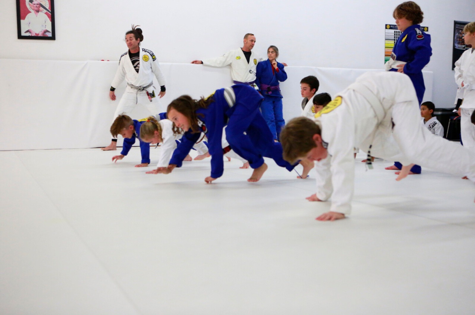 Martial arts instructor with kids