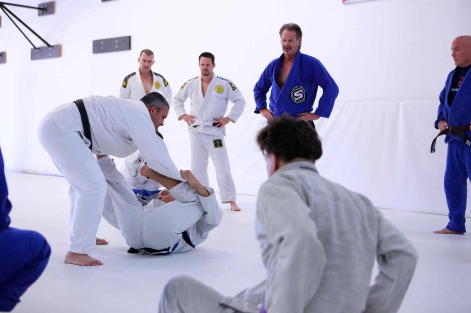 Martial arts instructor with kids