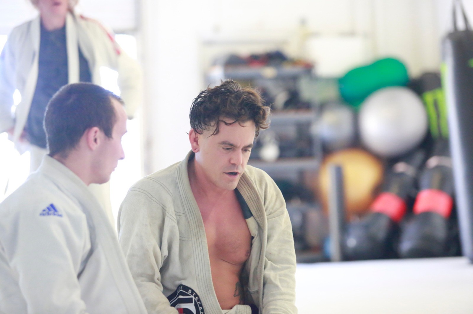 Martial arts instructor with kids