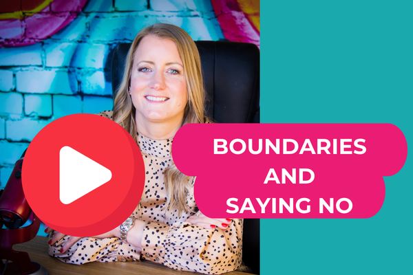 YouTube thumbnail with a photo of Helen Tudor and the text "Boundaries And Saying No" YouTube thumbnail with a photo of Helen Tudor and the text "Boundaries And Saying No"
