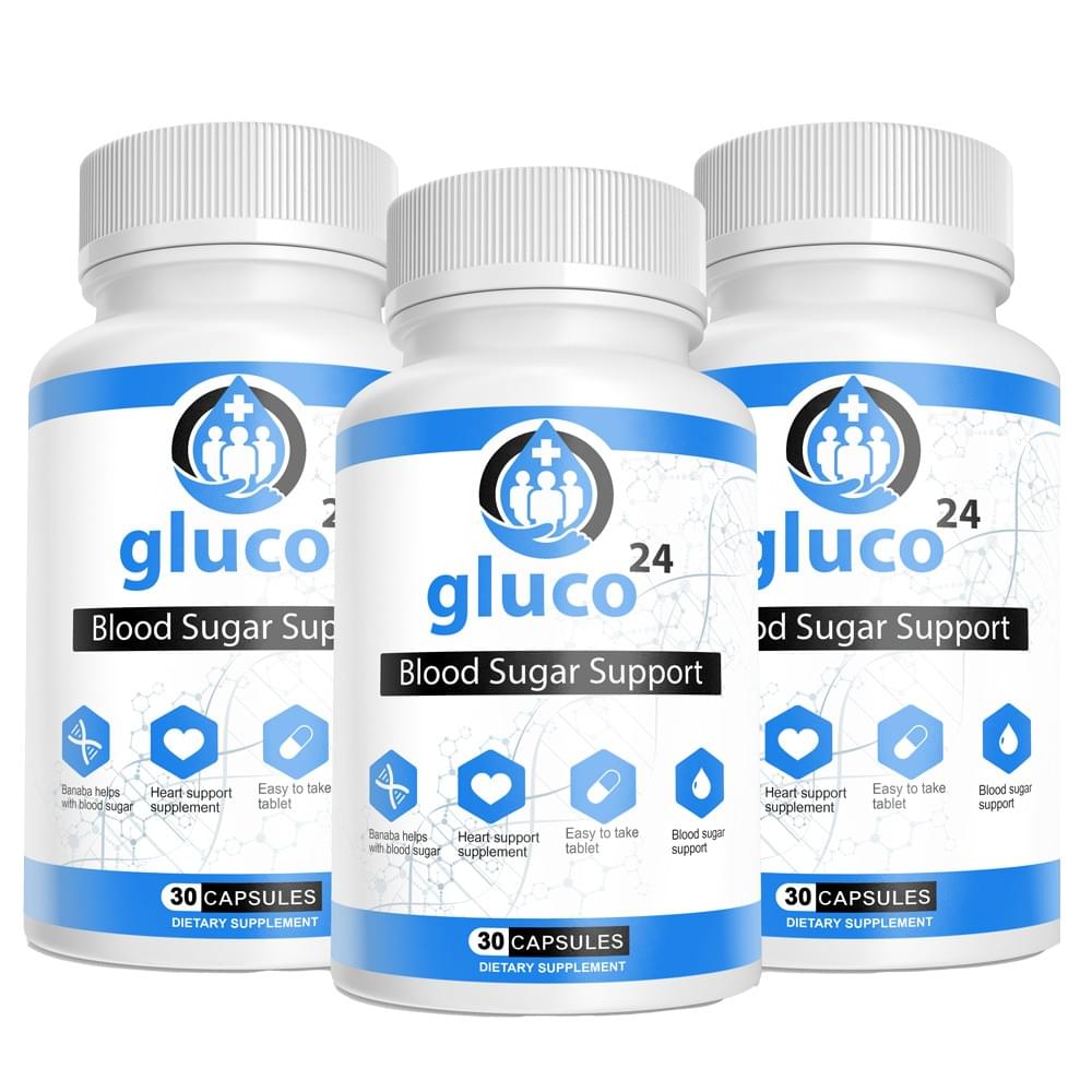 Gluco24 blood sugar support supplement — official product bottle