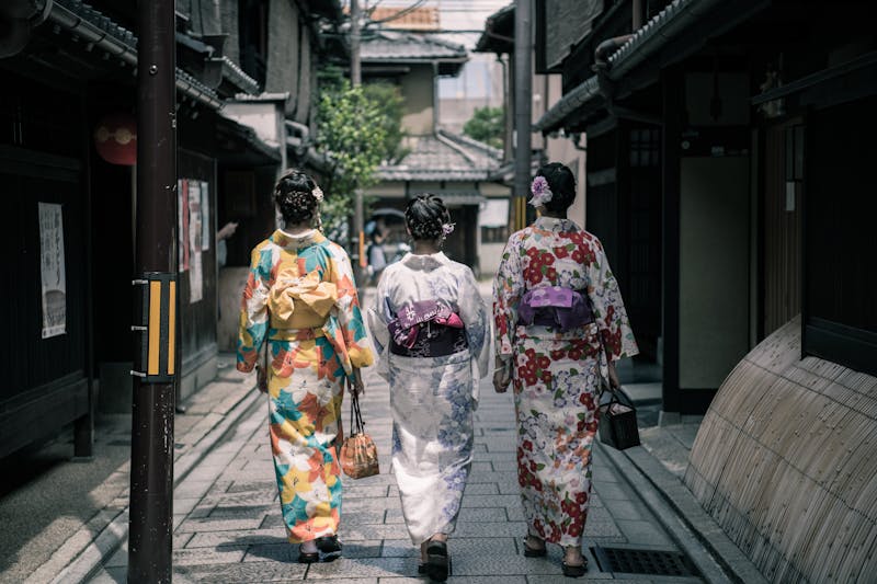 Japan, Gion, Geishas walking around Japan, Gion, Geishas walking around