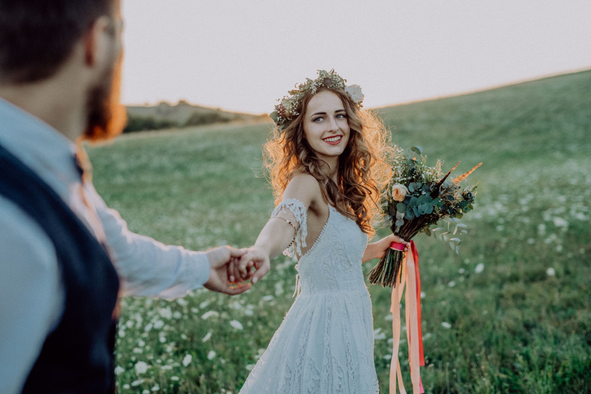 bohemian style wedding photo